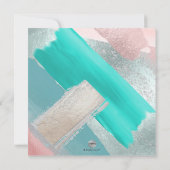 PixDezines Waterverf Moderne Blauwgroen Aqua Blush Kaart (Achterkant)