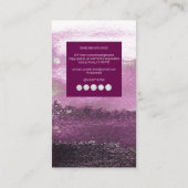 PixDezines Waterverf Moderne golven, Bergundy+Silv Visitekaartje (Achterkant)