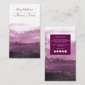 PixDezines Waterverf Moderne golven, Bergundy+Silv Visitekaartje (Voorkant / Achterkant)