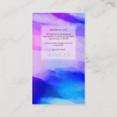 PixDezines Waterverf Moderne Golven, Blauw+Paarse Visitekaartje (Achterkant)