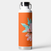 PixDezines Waterverf Oranje Cymbidium Orchid Waterfles (Voorkant)