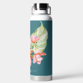 PixDezines Waterverf Oranje Cymbidium Orchid Waterfles (Achterkant)