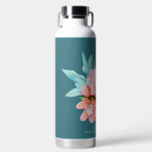 PixDezines Waterverf Oranje Cymbidium Orchid Waterfles (Voorkant)