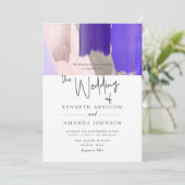 PixDezines Waterverf Paars Paarse Roos Goud Kaart (Staand voorkant)