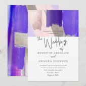 PixDezines Waterverf Paars Paarse Roos Goud Kaart (Voorkant / Achterkant)