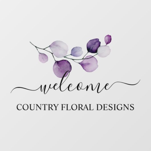 PixDezines Waterverf Paarse Eucalyptus Sprig Raamsticker (Vel)