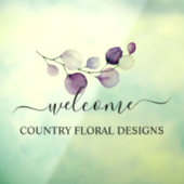 PixDezines Waterverf Paarse Eucalyptus Sprig Raamsticker (Vel 3)