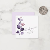 PixDezines Waterverf Paarse Herfst Eucalyptus Notitiekaartje (Voorkant / Achterkant in situ)