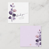 PixDezines Waterverf Paarse Herfst Eucalyptus Notitiekaartje (Voorkant / Achterkant)