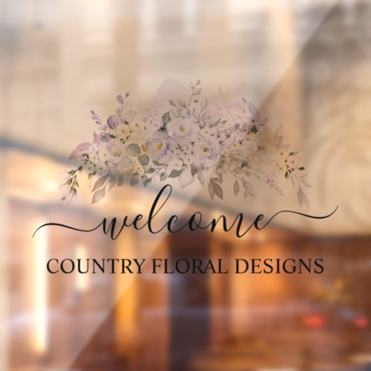 PixDezines Waterverf Paarse Rozen Hydrangea Raamsticker (Vel 2)