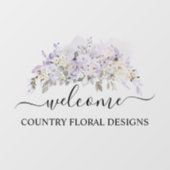 PixDezines Waterverf Paarse Rozen Hydrangea Raamsticker (Vel)