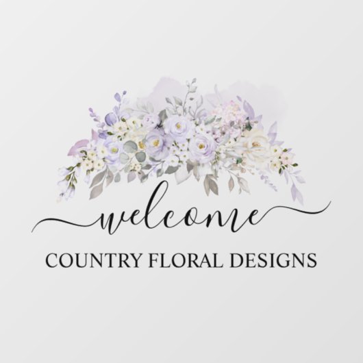 PixDezines Waterverf Paarse Rozen Hydrangeas Raamsticker (Vel)