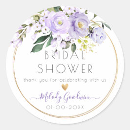 PixDezines Waterverf Paarse Rozen Ronde Sticker