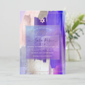 PixDezines Waterverf Paarse stalen Bat Mitzvah Kaart (Staand voorkant)