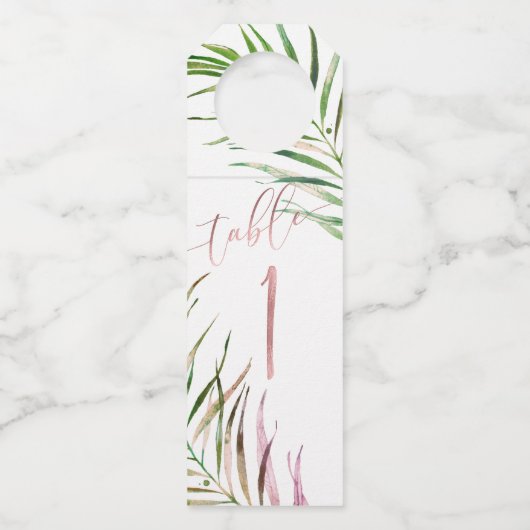 PixDezines Waterverf Palm Fronds, Griekenland Flessenhanger (Voorkant)