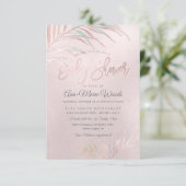 PixDezines Waterverf Palms Baby shower Kaart (Staand voorkant)