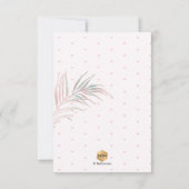PixDezines Waterverf Palms Baby shower Kaart (Achterkant)