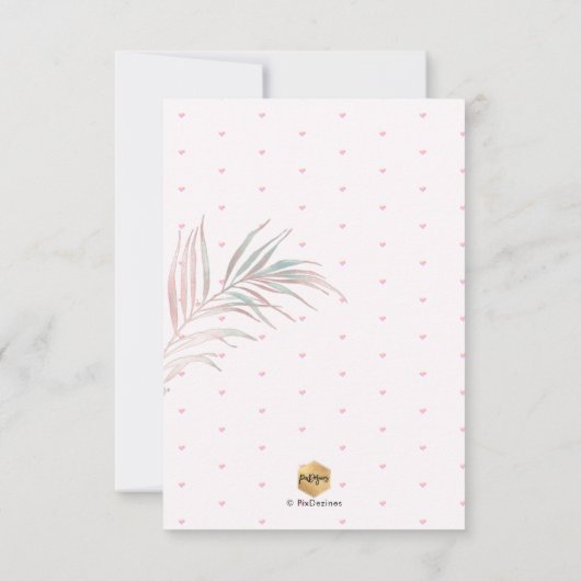 PixDezines Waterverf Palms Baby shower Kaart (Achterkant)