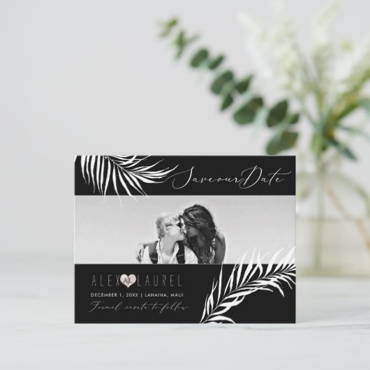 PixDezines Waterverf Palms, Sla de datum op Briefkaart (Staand voorkant)