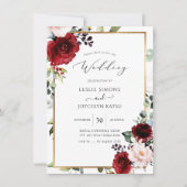 PixDezines Waterverf Passionate Blooms Wedding Kaart (Voorkant)