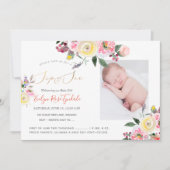 PixDezines Waterverf Pastel Gele rozen Sip+See Kaart (Voorkant)