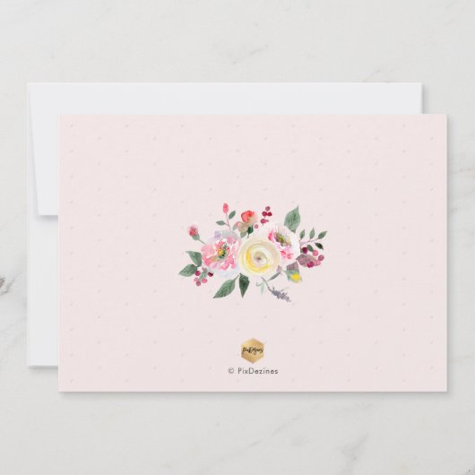 PixDezines Waterverf Pastel Gele rozen Sip+See Kaart (Achterkant)