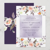 PixDezines Waterverf Patel Rozen Peach Cream Kaart (Voorkant / Achterkant)