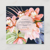 PixDezines Waterverf Peach Cymbidium Orchid Vierkante Visitekaartje (Achterkant)