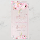 PixDezines Waterverf Peonies Baptême Frans Menu (Voorkant / Achterkant)