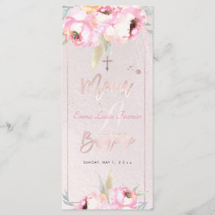 PixDezines Waterverf Peonies Baptême Frans Menu