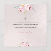 PixDezines Waterverf Peonies Baptême Merci Menu (Achterkant)