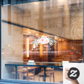 PixDezines Waterverf Peonies Eucalyptus Raamsticker (Cafe Raam)