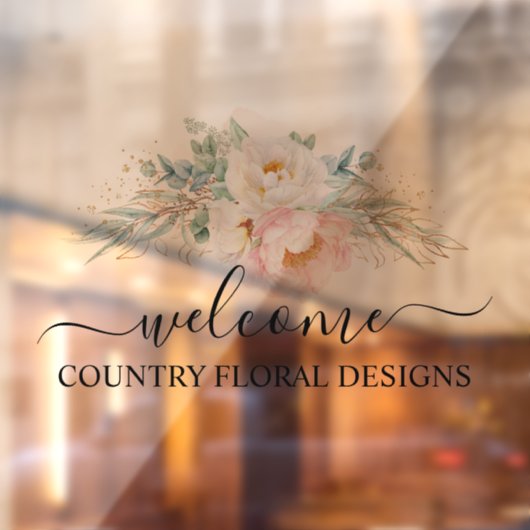 PixDezines Waterverf Peonies Eucalyptus Raamsticker (Vel 2)