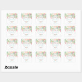 PixDezines Waterverf Peonies Peach+Mint/Hartelijk  Vierkante Sticker (Vel)