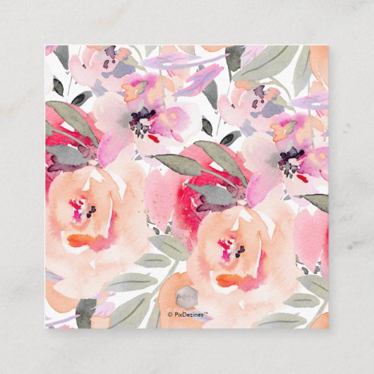 PixDezines Waterverf Peonies Recipe Request Enclo Informatiekaartje (Achterkant)