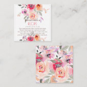 PixDezines Waterverf Peonies Recipe Request Enclo Informatiekaartje (Voorkant / Achterkant)
