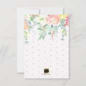 PixDezines Waterverf Perzik Pioenrozen Baby shower Kaart (Achterkant)