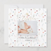 PixDezines Waterverf Petite Fleurs Baptême Fille Kaart (Voorkant)