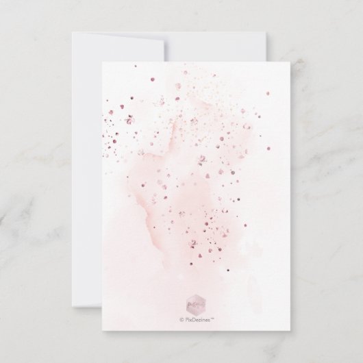 PixDezines Waterverf Pink Champagne Brunch Bubble Kaart (Achterkant)