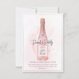 PixDezines Waterverf Pink Champagne Brunch Bubble Kaart