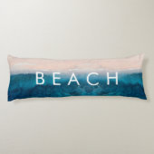 PixDezines waterverf PINK SAND BEACH Lichaamskussen (Achterkant)