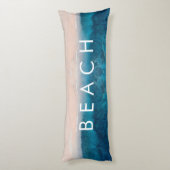 PixDezines waterverf PINK SAND BEACH Lichaamskussen (Achterkant (Verticaal))