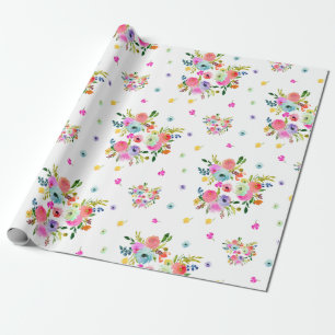 PixDezines Waterverf Ranunculus   DIY-achtergrond Cadeaupapier