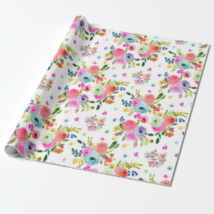 PixDezines Waterverf Ranunculus   DIY-achtergrond Cadeaupapier