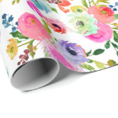 PixDezines Waterverf Ranunculus | DIY-achtergrond Cadeaupapier (Rol Hoek)