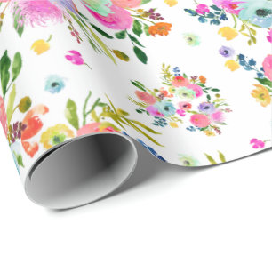 PixDezines Waterverf Ranunculus   DIY-achtergrond Cadeaupapier