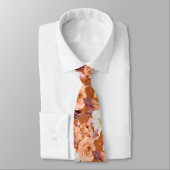 PixDezines Waterverf Roest Oranje Rozen Herfst Stropdas (Gebonden)
