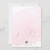 PixDezines Waterverf Roos Gold Christening Kaart (Achterkant)