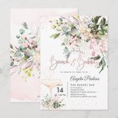 PixDezines Waterverf Roze bruin Kaart (Voorkant / Achterkant)