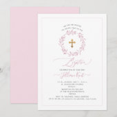 PixDezines Waterverf Roze Grote Uitnodiging (Voorkant / Achterkant)